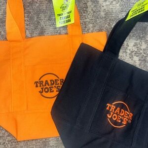 Trader Joe's Orange and Black Tote Bags